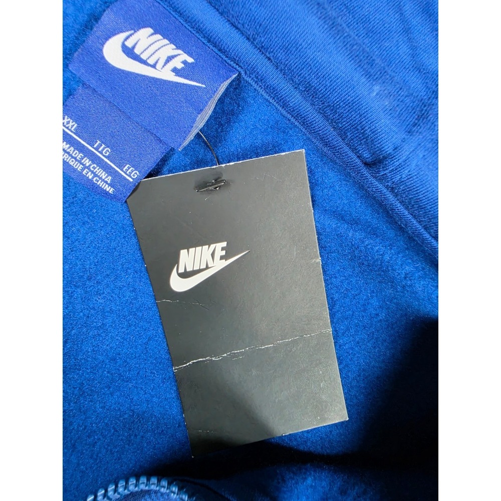 NWT Nike Sweatshirt Mens 2XL XXL Blue Swoosh Spell Out Full Zip Hoodie New - Picture 5 of 10